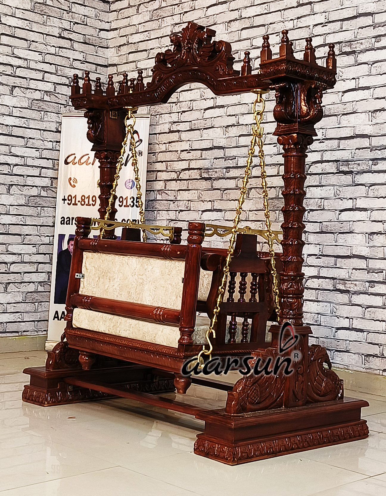 2-in-1 Swing, Wooden Cradle for Janmashtami with video view 10