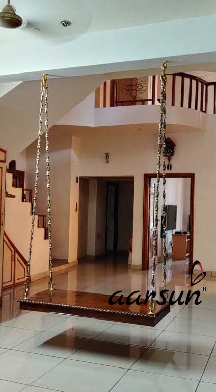 4×2 feet Hanging Swing Seat | Jhula Oonjal with Beautiful Brass Chain view 3