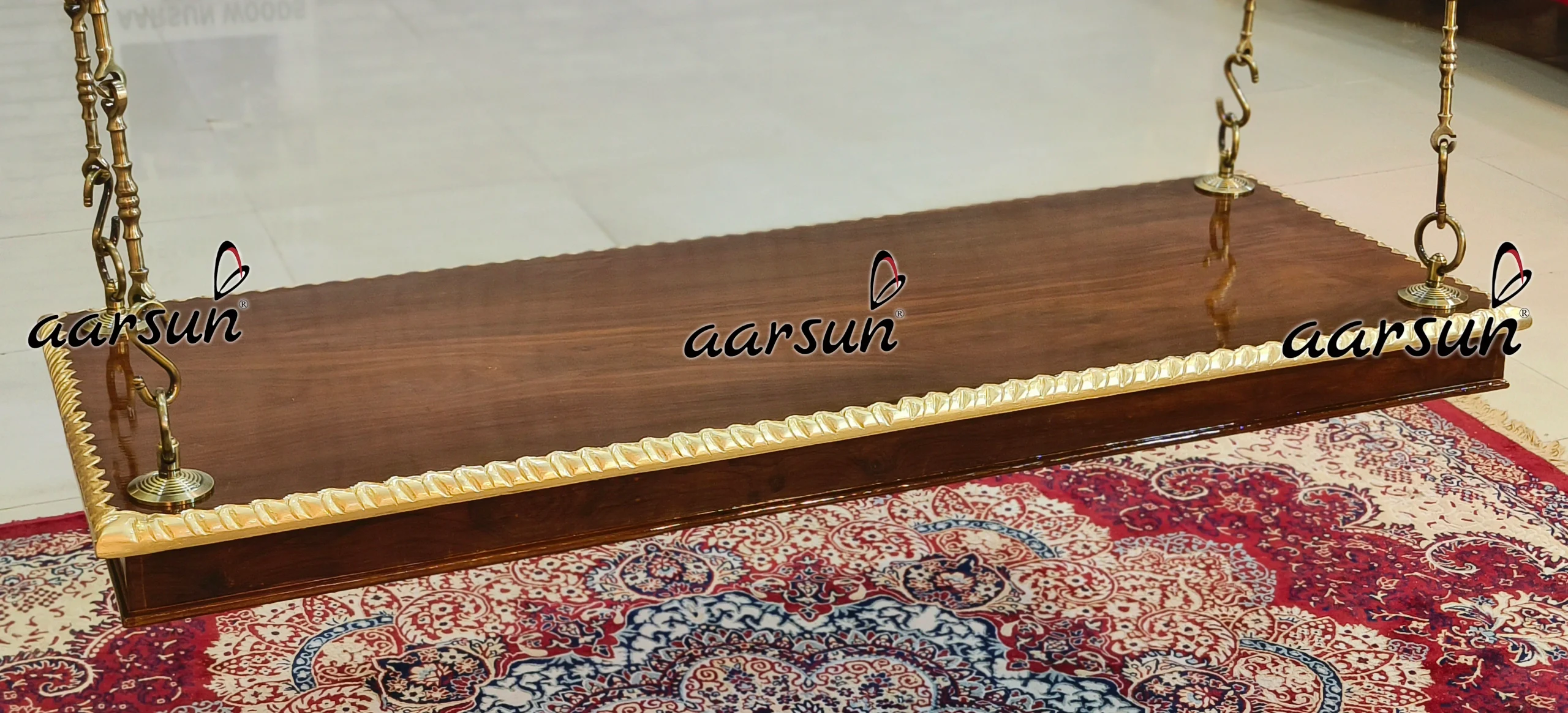 4×2 feet Zhula Seat with Brass Chain view 6