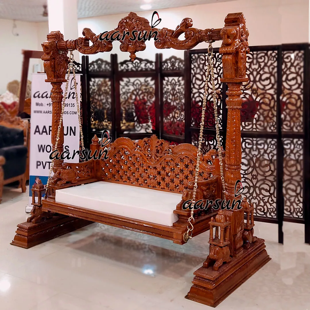 Classic Indoor Swing in Solid Teak view 3
