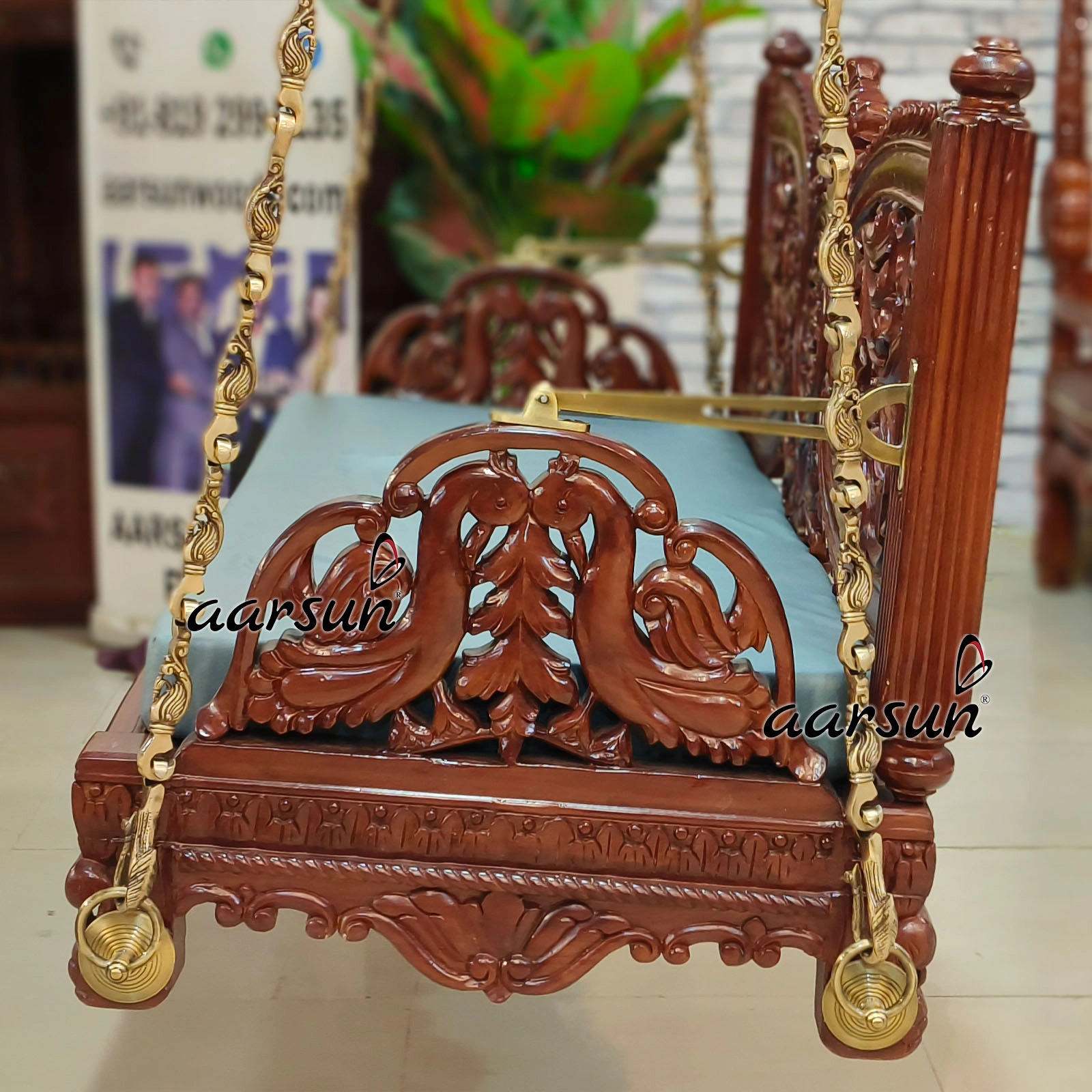 Designer Hand-carved Reversible Swing view 4