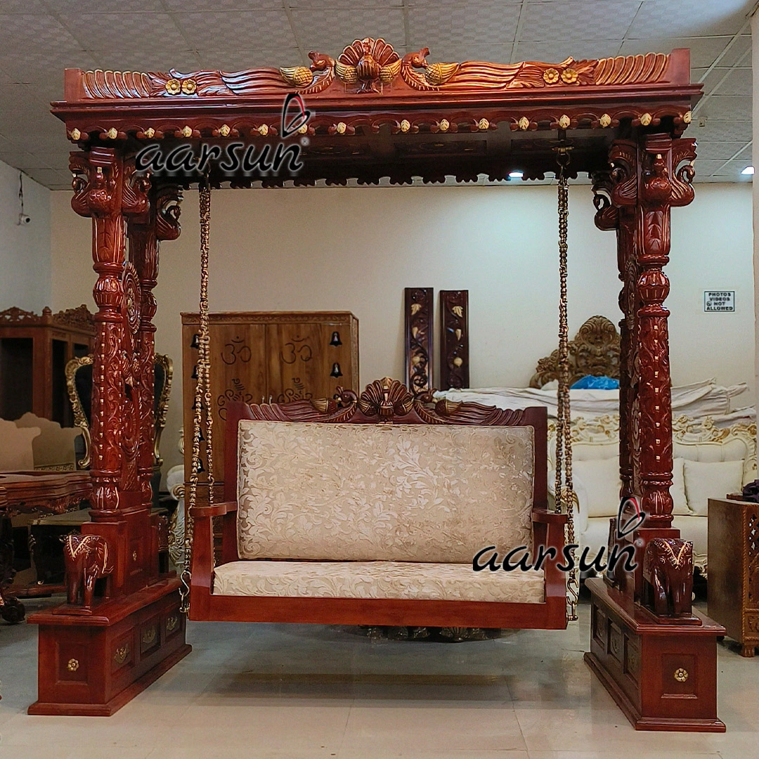 Grand Heritage Hand Carved Stand Swing for Home view 4