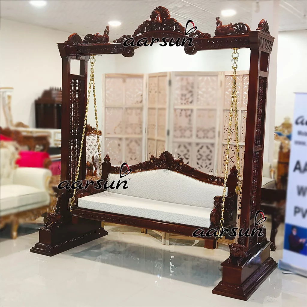Handcrafted Walnut Finish Swing / Indoor Jhula view 4