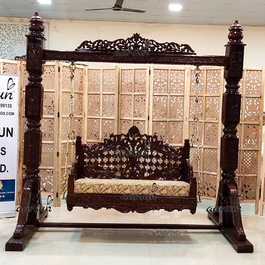 Indoor Jhula Classic Design Teak Wood view 4
