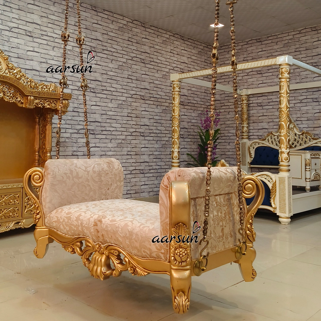 Luxury Hanging Swing in Teak Wood view 4
