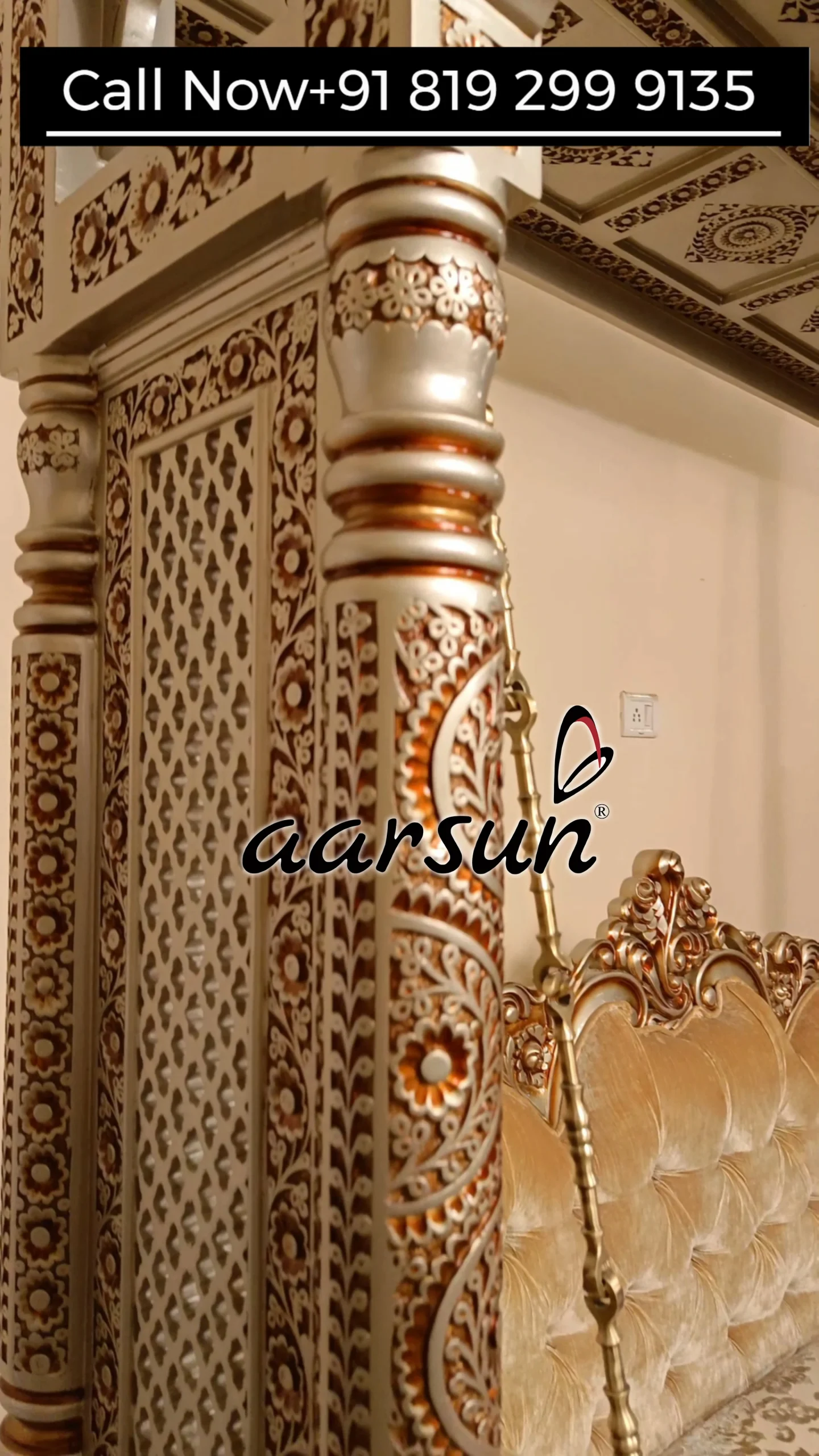 Modern Design Indoor Swing in Champagne Gold view 3
