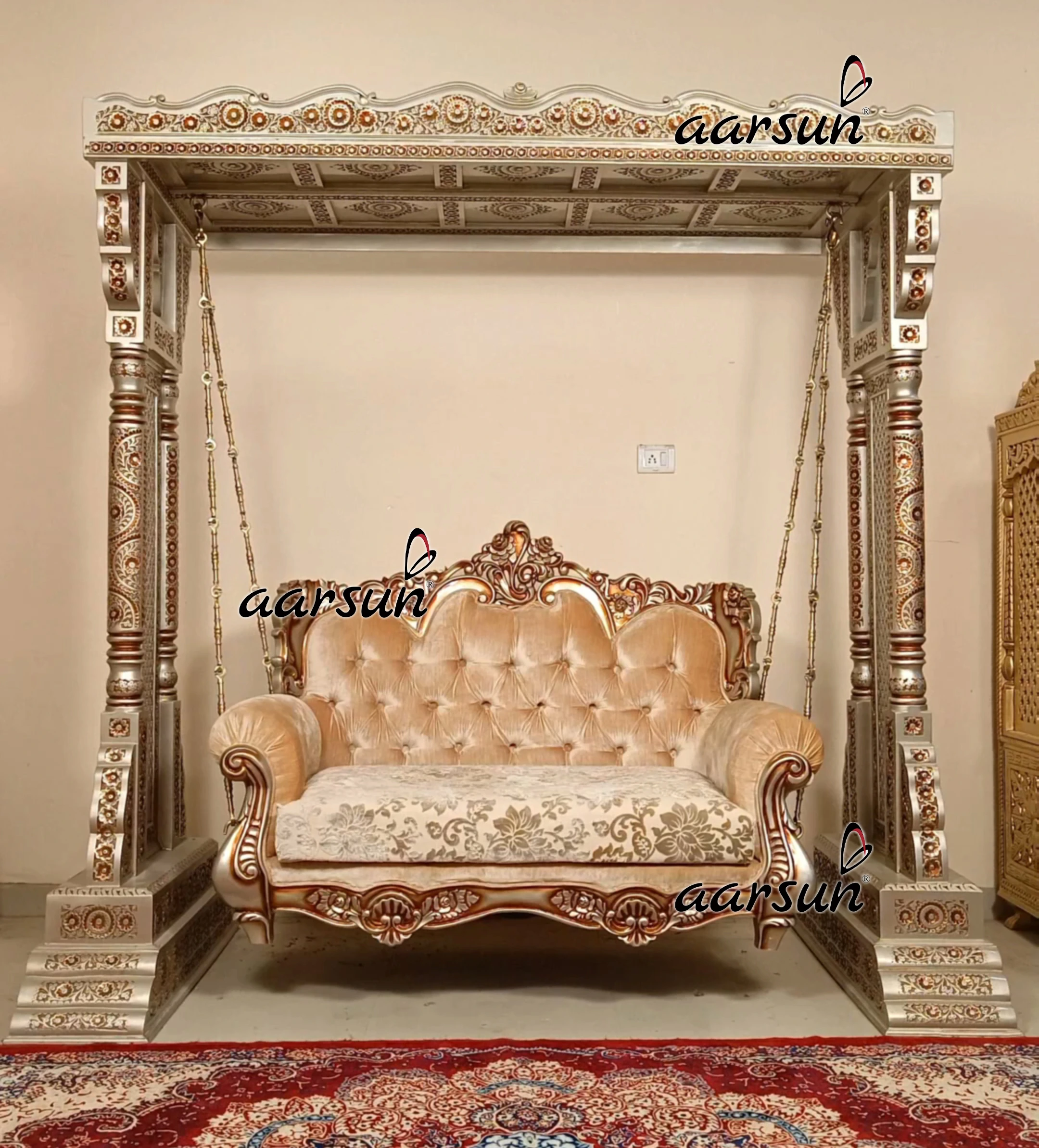 Modern Design Indoor Swing in Champagne Gold view 5