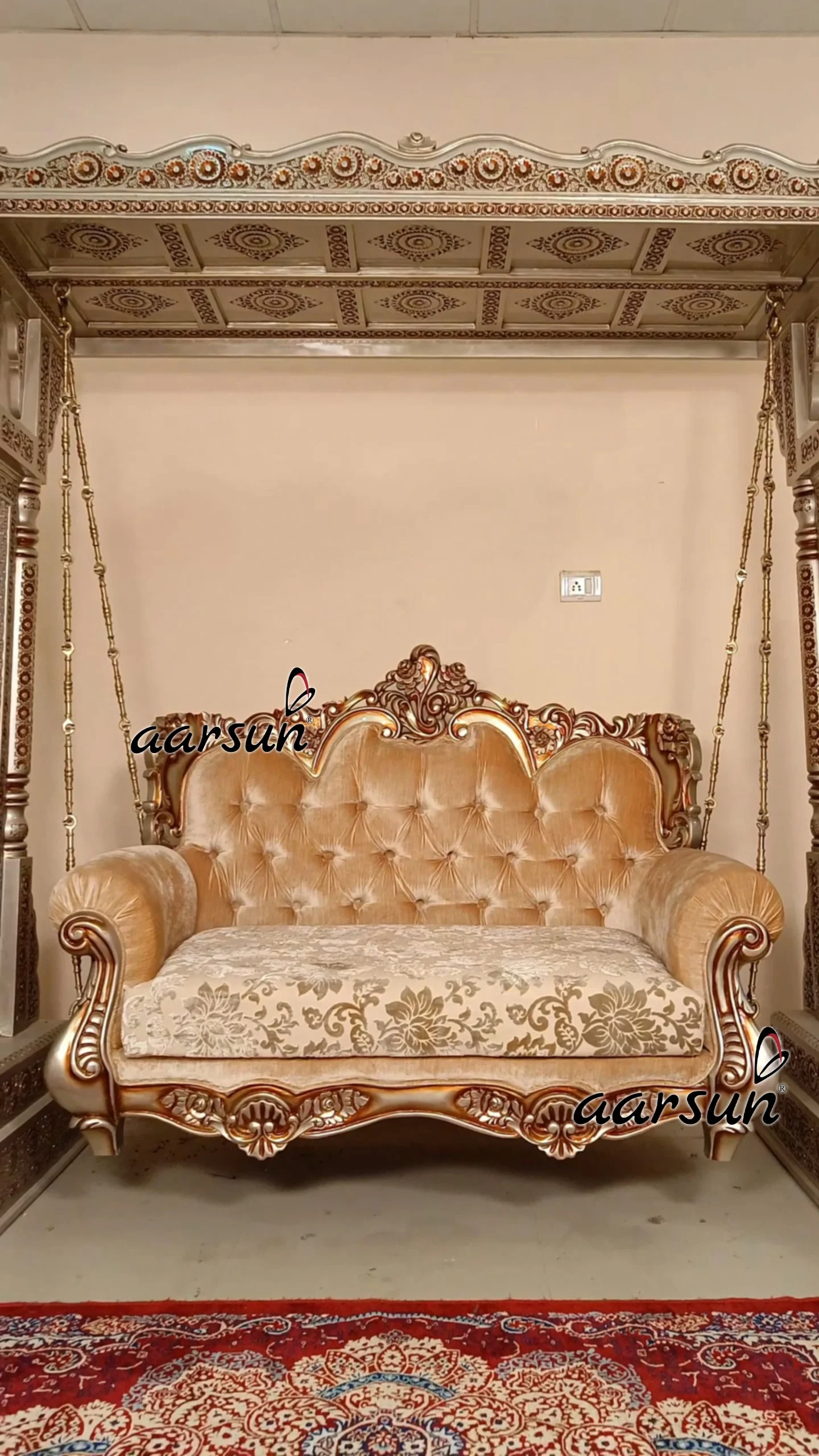 Modern Design Indoor Swing in Champagne Gold view 7