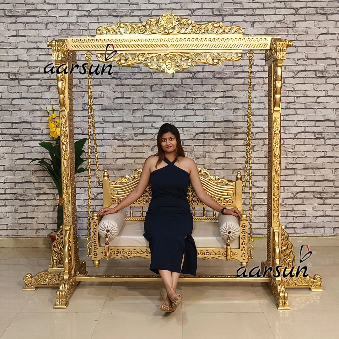 Premium Solid Wood Stand Swing for Big Living Room view 3