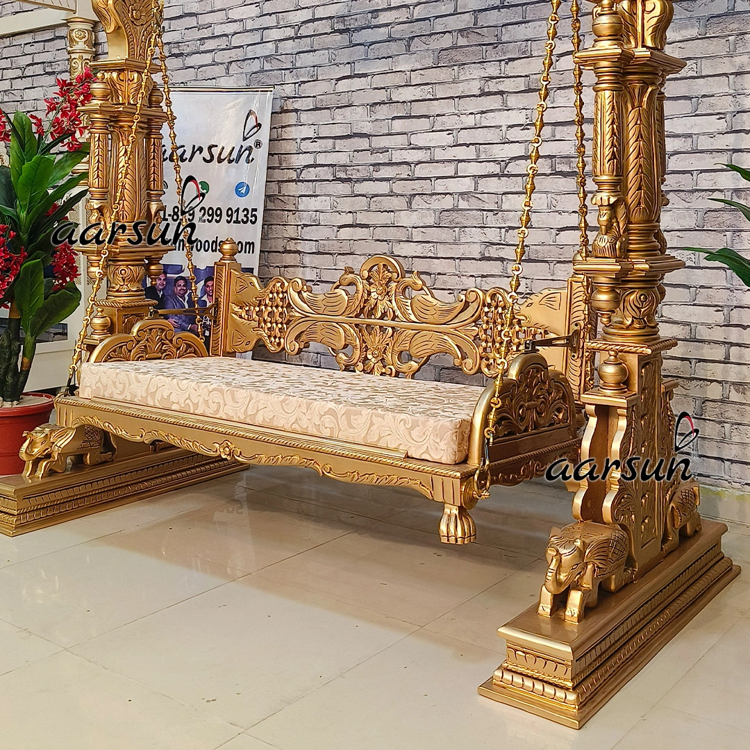 Royal Antique Finish Reversible Wooden Swing view 3