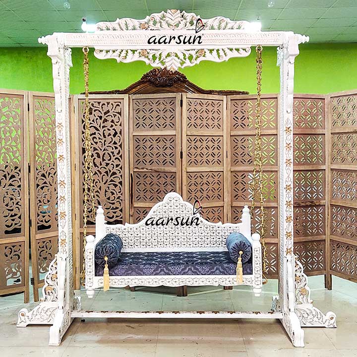 Royal Swing / Jhula White & Gold view 3