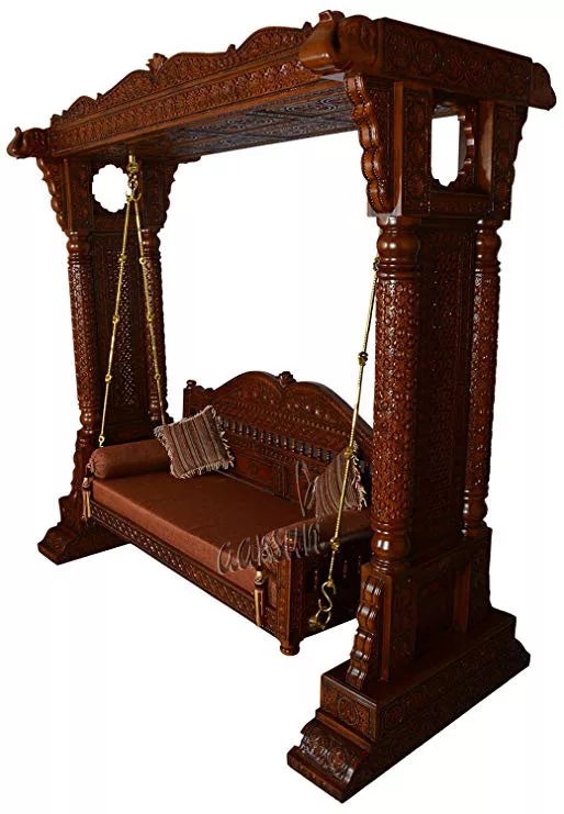 Traditional Hand Carved Wooden Jhoola view 4