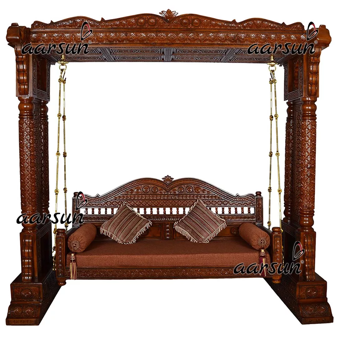 Traditional Hand Carved Wooden Jhoola