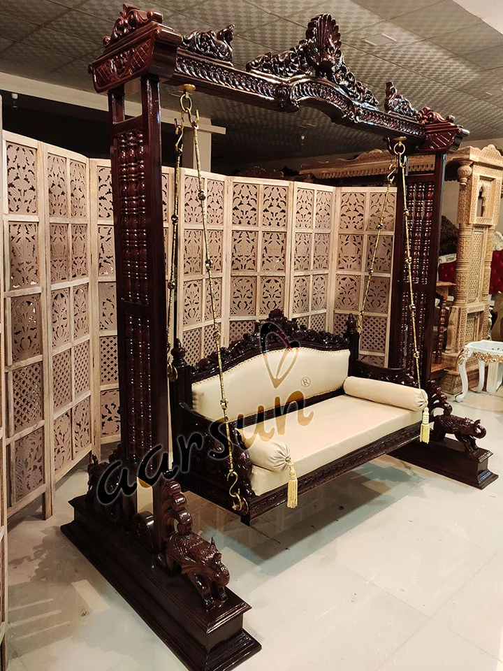 Wooden Floor Standing Swing / Jhoola view 3