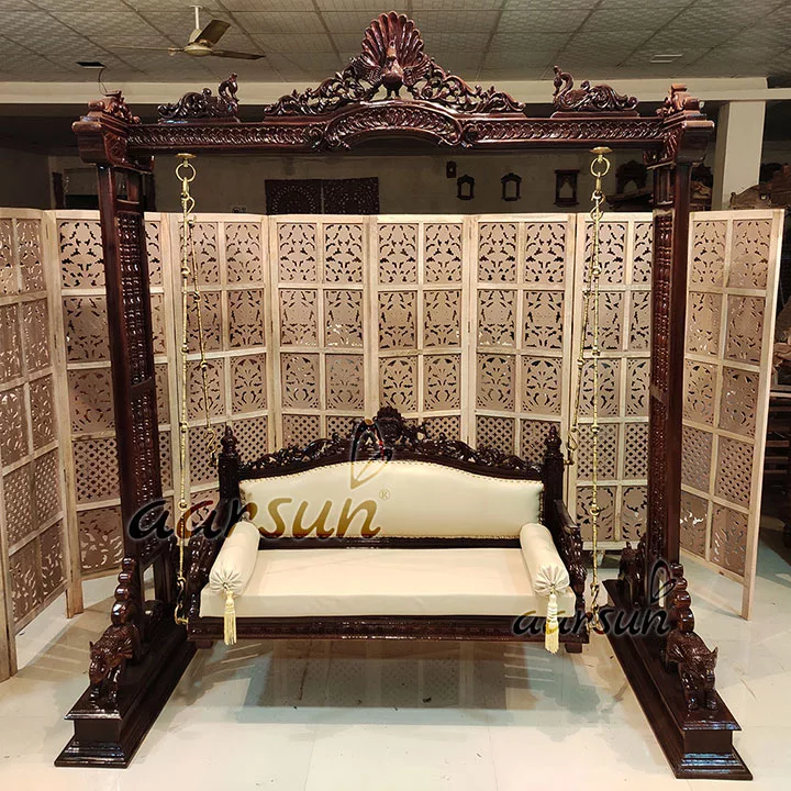 Wooden Floor Standing Swing / Jhoola