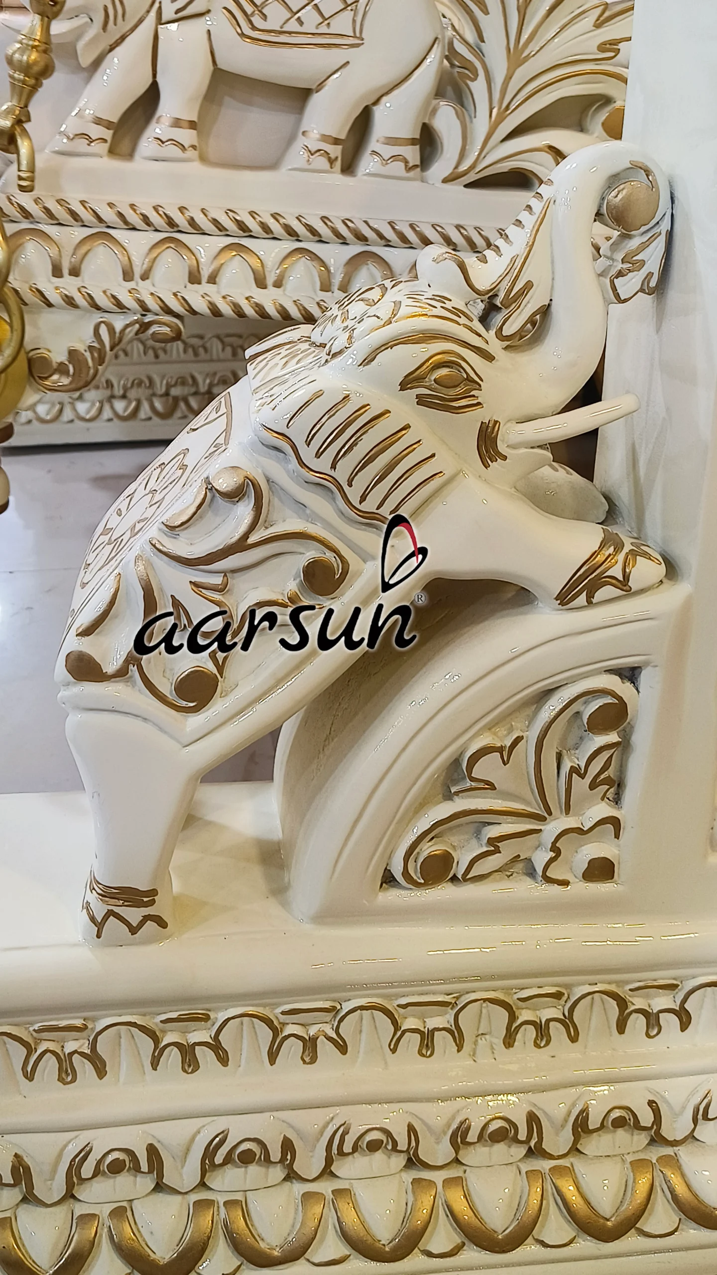 Wooden Jhoola in Royal White Finish view 6