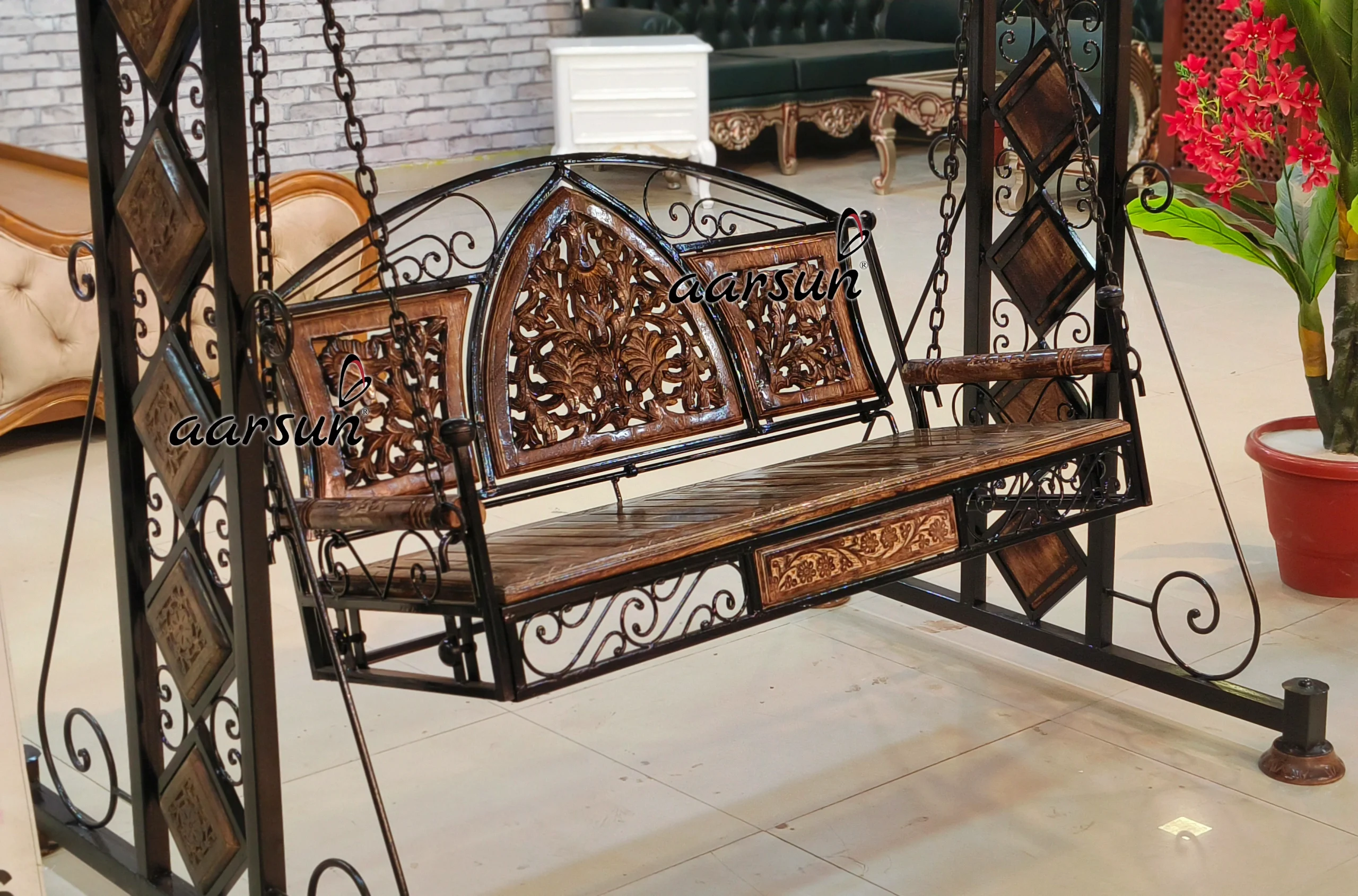 wrought iron swing set for balcony at factory price view 4